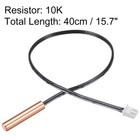 2 Pcs 10k Ntc Thermistor Probe 15 7 Inch Copper Temp Sensor For Air Conditioner