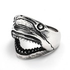 Gothic Big Mouth Fish Shark Ring Stainless Steel Biker Animal Ring Size 7-13