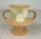 Roseville Pottery Cosmos Trophy Vase 134-4 Brown Vintage 4-1 4 Inch Tall