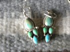 Turquoise Sterling Silver Earrings 1-1 4  Signed  mojo 