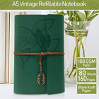 Pu Leather Journal Notebook  Vintage Refillable Bound Travel Diary  Ring Binder