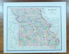 Vintage 1886 Missouri Map 13 x11  Old Antique Original St Louis Mount Olive Mo