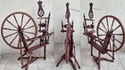 Rare Unique Antique Xix C  Vintage Swedish Wooden Spinning Wheel W  Wheel 27 