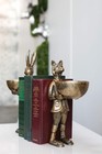 Accent Decor 12  Tall Cast Aluminum Eric   Eloise Fox Statue With Bowl Decor