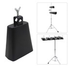 5  Metal Cow Bell Noise Maker Hand Percussion Cowbell W  Stick For Drum Set L7e1