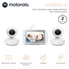 2-way Audio Vm36xl Baby Monitor With 2 Cameras  5  Color Screen  Cry Detectio   