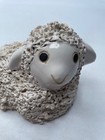 Handmade Art Pottery Lamb Sheep Figurine White Ceramic Popcorn Texture