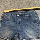 Seven7 Shorts Womens Size 12 Blue Denim Mid Rise Stretch Casual Embroidered