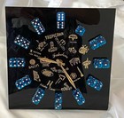 Vintage Las Vegas Casino Logo Lucite Dice Roller Unique Acrylic Clock Black Blu