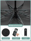 Reverse Fold Travel Umbrella Windproof Uv Protection Auto Open Reflective Strip