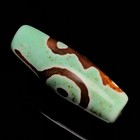 Tibetan Buddhism Agate Tibetan Wealth God Dzi Bead Amulet Necklace Pendant G748