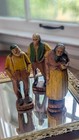 1940s Martime Figurines Vintage Syroco Pressed Wood Painted Set Of 3