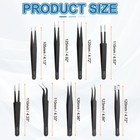 9pcs 4 13-4 92  Long Esd Anti-static Metal Straight  Tip Tweezers
