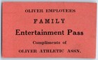 X2 Lot Oliver Corporation Employee s Entertainment Ticket Athletic Card Vtg C57