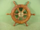 Brass Wooden Vintage Ship Steering Wheel Pirate D  cor Wood Fishing Wall Boat