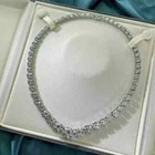30ct Round Cut Lab Created Diamond Tennis Necklace 14k White Gold Plated Women s