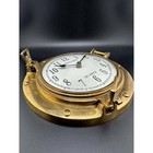 Vintage Solid Brass Porthole Wall Clock Nautical Ships Time Quartz 039