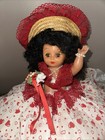Vintage Handmade Crochet Belle Bed Doll Red And White Starched Lace Pillow 1950s