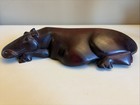 Large Vintage African Hard Wood Hand Carved Hippopotamus  Sculpture 16   