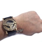 Vintage Sundial Compass Wrist Band Clock Antique Black Watch Gift For Mom sister