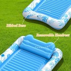 Blue Color Rrtizan Inflatable Tanning Pool Float  4-in-1 Lounge With Pillow