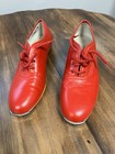 Capezio Men   s women s Red Lace-up Leather Tap Dance Shoes W  Metal Tap Plates