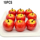Pack 10 Artificial Realistic Red Apples Fake Fruit Ornament Craft Decor
