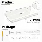  Acrylic Floating Shelves  Adhesive Wall Mount Command Fully Clear-2 Pack