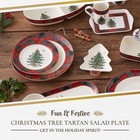Spode Christmas Tree Tartan 7 75  Salad Plate  Set Of 4 -dishwasher Safe