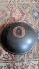 Best Antique Early Country Primitive Wood Turned Bowl Old Green Paint 11 