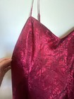 Victoria s Secret Vintage Red Jacquard Paisley Satin Slip Dress Xl
