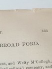 1876 Train Document Mount Pleasant   Broad Ford Railroad Connelsville Pennsylvan