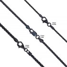 925 Sterling Silver Black Rhodium 2mm 2 5mm 3mm Sparkle Margarita Rock Chain