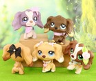 5lot Pet Shop Cocker Spaniel Set With Accessories Girls Cute Gift Toy Collection