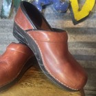 Dansko Clogs 38 Maroon Professional Shoes Slip On Patent Leather