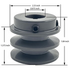 2ak22-7 8 Double Groove V Belt Pulley 7 8 Inch Bore 2 25  Od v Belt Sheaves Cast