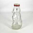 Snow Crest Beverages Glass Bear Bank Bottle With Cap Salem Mass 7    Vintage 001