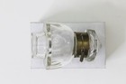 Antique Clear Faceted Glass   Brass Inkwell Victorian
