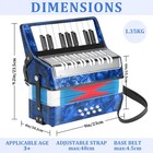 17 Key Piano Accordion  8 Bass Kids Accordion  Celluloid Body  Metal Cover Ac   