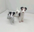 2 Erphila Germany Fox Terrier Dog Figurine 5    7  Tall Porcelain Vtg Rare Set