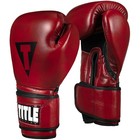 Title Boxing Blood Red Leather Hook And Loop Training Gloves - Red