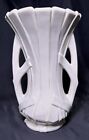 Vintage Mccoy Pottery Flower Vase 12  White Strap Vase