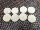 In Glas Co White Hockey Pucks Goalie Focus Training Practice Set Of 8 Rare