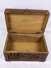 Vintage Asian Chinese Oriental Hand Carved Camphor Wood Tea Chest Jewelry Box 