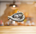 Siberian Husky Dog Sleeping Angel Car Ornament  Husky Dog Angel Wings Ornament