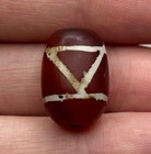 Very Unique Sassanian Pyu Etched Carnelian Agate Bead - 1000  Years Old