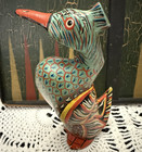 Vintage Carved Painted Wooden Bird Duck  Indonesia Folk Art