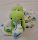Le Bebe Favorite Green White Dinosaur Security Blanket Lovey Soft Fleece