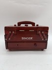 Vintage Singer Sewing Box Accordion Fold Out Wooden Sewing Carry Caddy Organizer