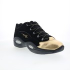 Reebok Question Low Mens Black Suede Lace Up Athletic Basketball Shoes